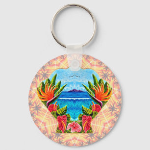 Hawaiian Paradise Twice  Key Ring