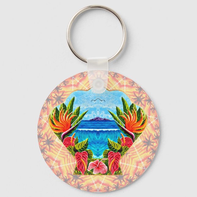 Hawaiian Paradise Twice  Key Ring (Front)