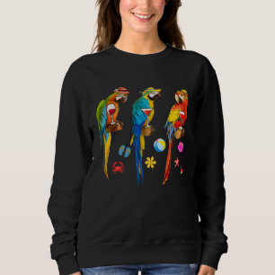 Hawaiian Parrots Drinking Wine Christmas In July Sweatshirt