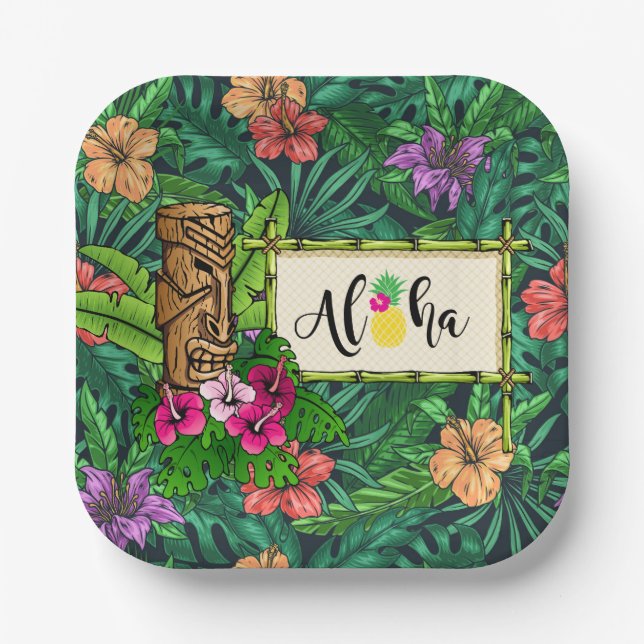 Hawaiian Party  Paper Plate (Front)