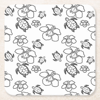 Hawaiian Pattern Adult Colouring Paper Coaster