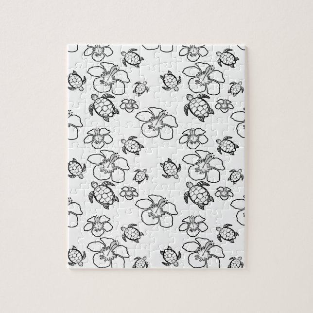 Hawaiian Pattern Adult Colouring Puzzle (Vertical)