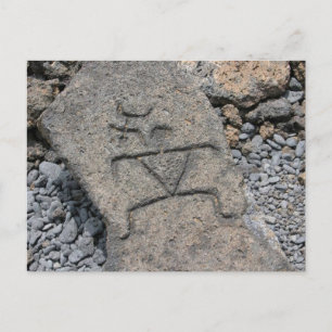 Hawaiian Petroglyph - Postcard
