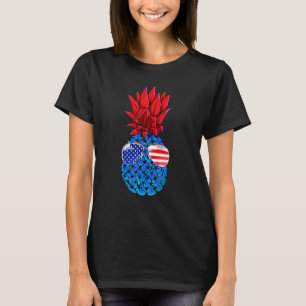 Hawaiian Pineapple American Flag  Sunglasses 4th O T-Shirt