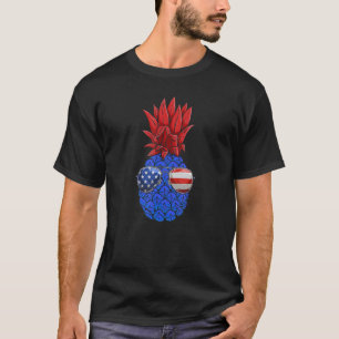 Hawaiian Pineapple American Flag Sunglasses 4th Of T-Shirt