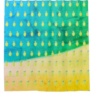 Hawaiian Pineapple Beach Pattern Shower Curtain