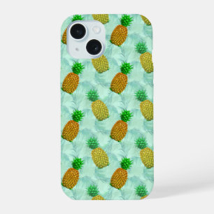 Hawaiian Pineapple Light Blue iPhone 15 Case