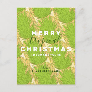 Hawaiian Pineapple: Merry Tropical Christmas Invitation Postcard