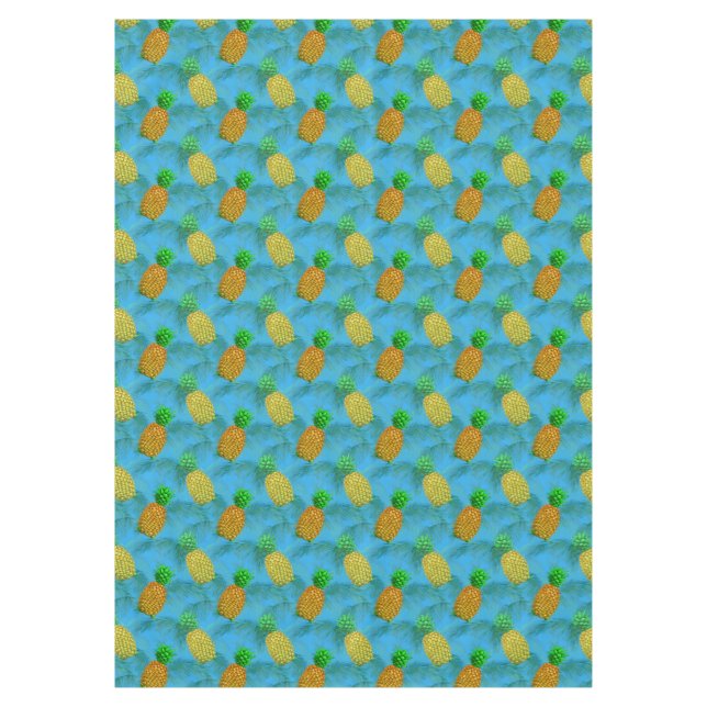 Hawaiian Pineapple Navy Blue Tablecloth (Front)