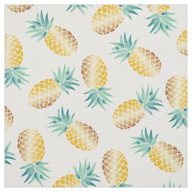 Hawaiian Pineapple Tropical Beach Fabric (Swatch)