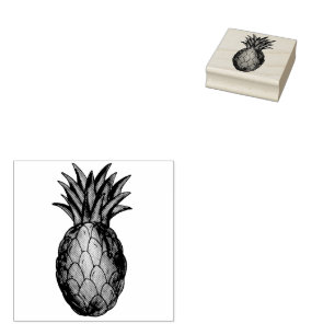 Hawaiian Pineapple Tropical Island Fruit Hawaii HI Rubber Stamp