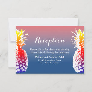 Hawaiian Pineapple Wedding Reception Invitation