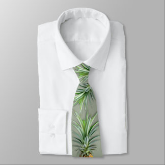 Hawaiian Pineapples Sage Green Tie