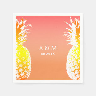 Hawaiian Pineapples Tropical Wedding Napkin