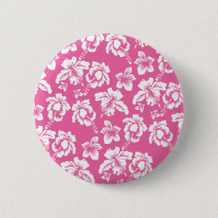 Hawaiian Pink Flower 6 Cm Round Badge