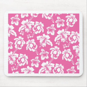 Hawaiian Pink Flower Mouse Mat