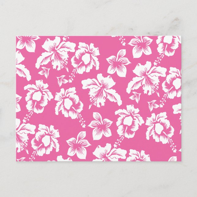 Hawaiian Pink Flower Postcard (Front)