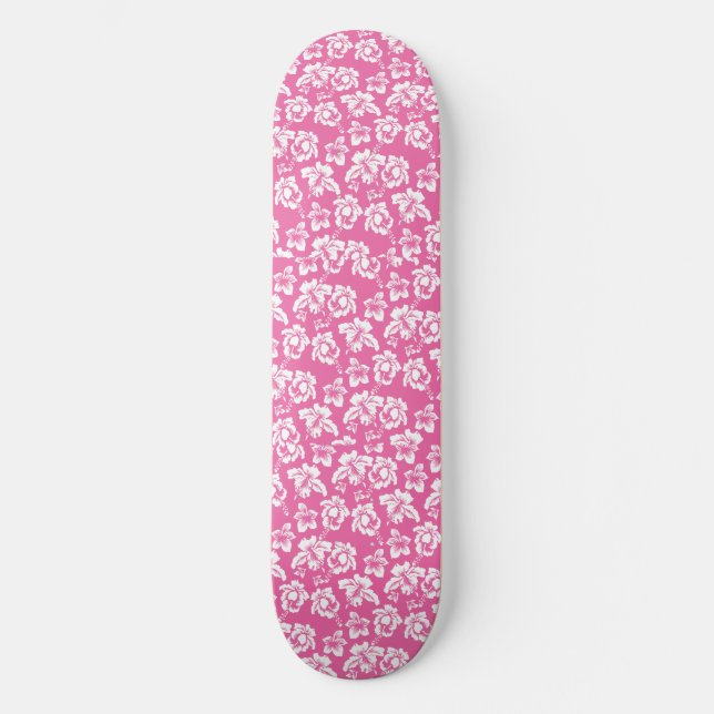 Hawaiian Pink Flower Skateboard (Front)