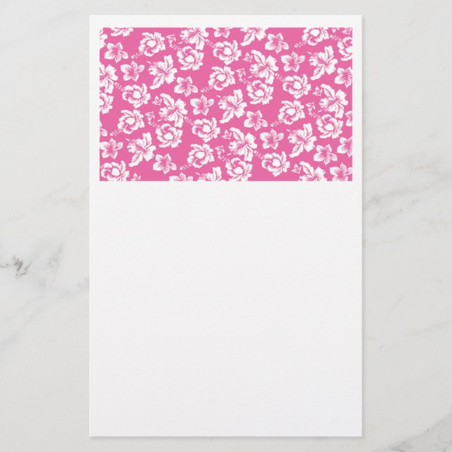 Hawaiian Pink Flower Stationery (Front)