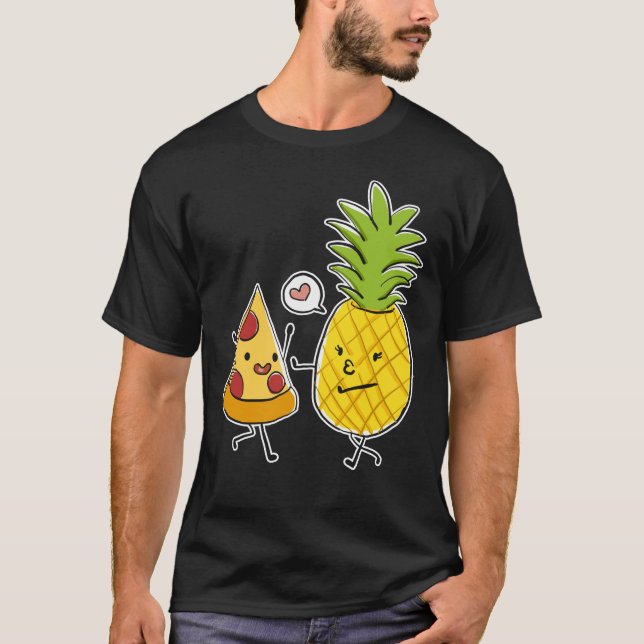 Hawaiian Pizza Slice Falling In Love With A T-Shirt (Front)