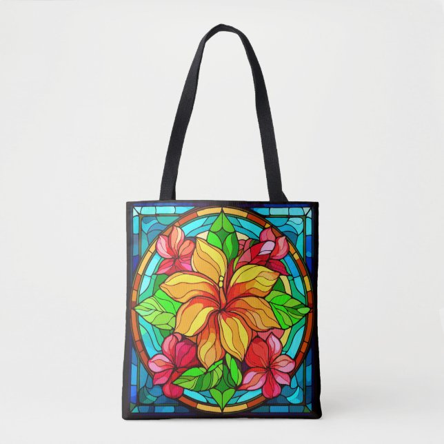 Hawaiian Plumera Flower Floral Theme Tote Bag (Front)