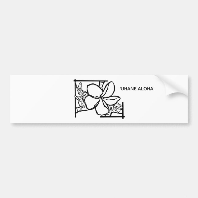 Hawaiian Plumeria "aloha spirit' Bumper Sticker (Front)