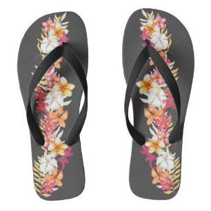 Hawaiian Plumeria and Gecko Flip Flop