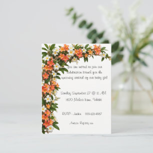 Hawaiian Plumeria Baby Shower Digital Download Invitation