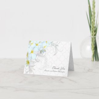 Hawaiian Plumeria Custom Wedding Thank You Cards