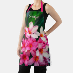 Hawaiian Plumeria Frangipani Flowers Garden Apron
