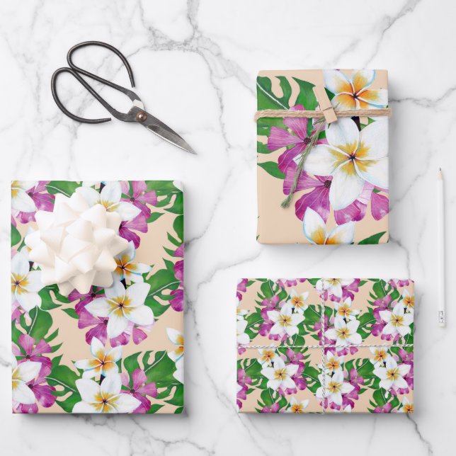Hawaiian Plumeria Gift Wrap (Front)