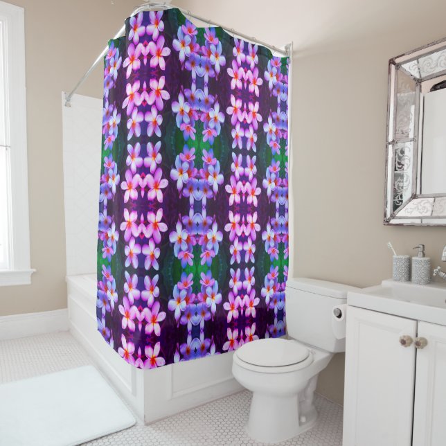 Hawaiian Plumeria Shower Curtain (In Situ)