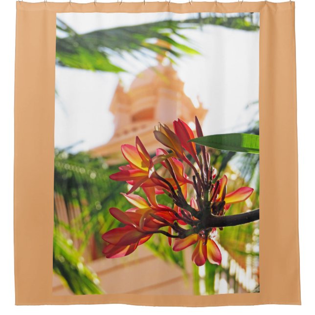 Hawaiian Plumeria Shower Curtain (Front)