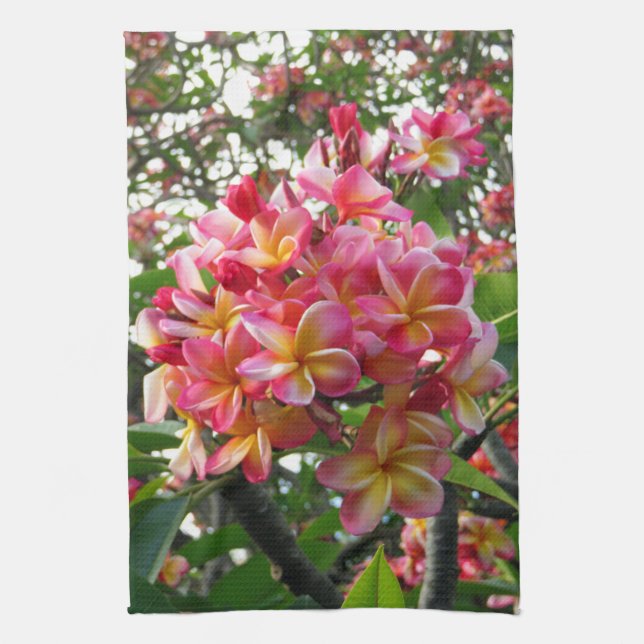Hawaiian Plumeria Tea Towel (Vertical)
