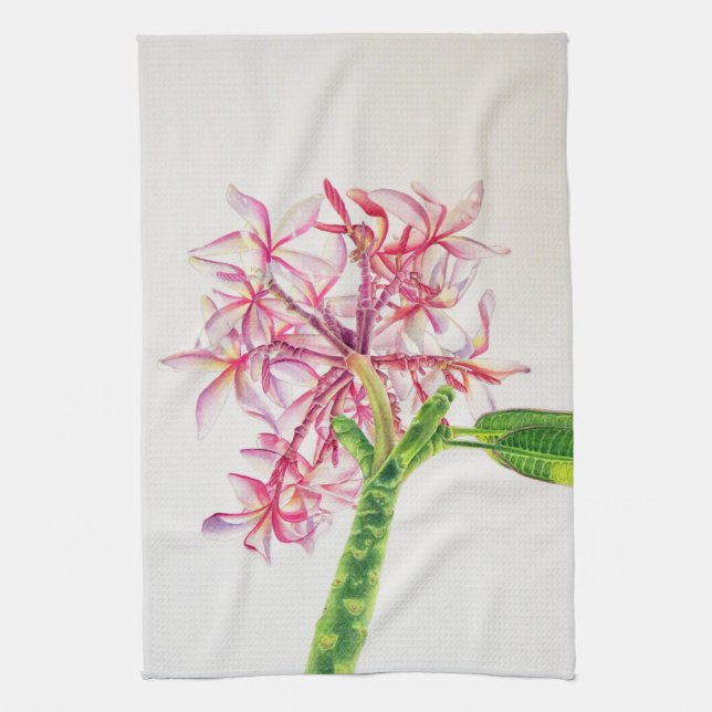 Hawaiian Plumeria Tea Towel (Vertical)