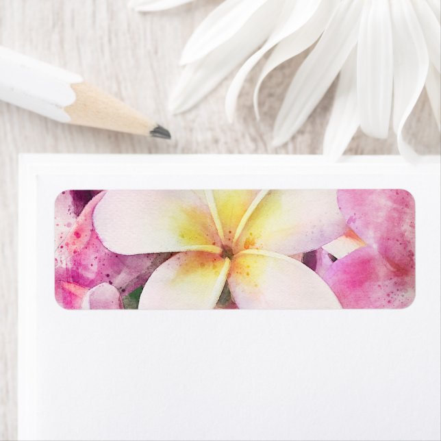 Hawaiian Plumeria Tropical Floral Watercolor (Insitu)