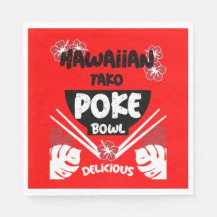 Hawaiian Poke Bowl Tako Poke Napkin