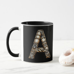 Hawaiian Polynesian Aloha Letter A Custom Initial  Mug