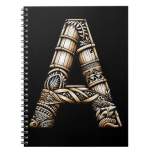 Hawaiian Polynesian Aloha Letter A Custom Initial Notebook