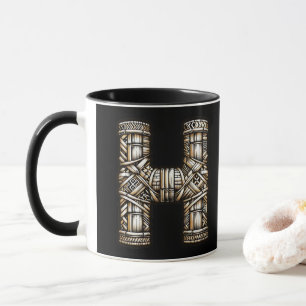 Hawaiian Polynesian Aloha Letter H Custom Initial Mug