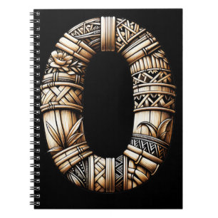 Hawaiian Polynesian Aloha Letter O Custom Initial Notebook