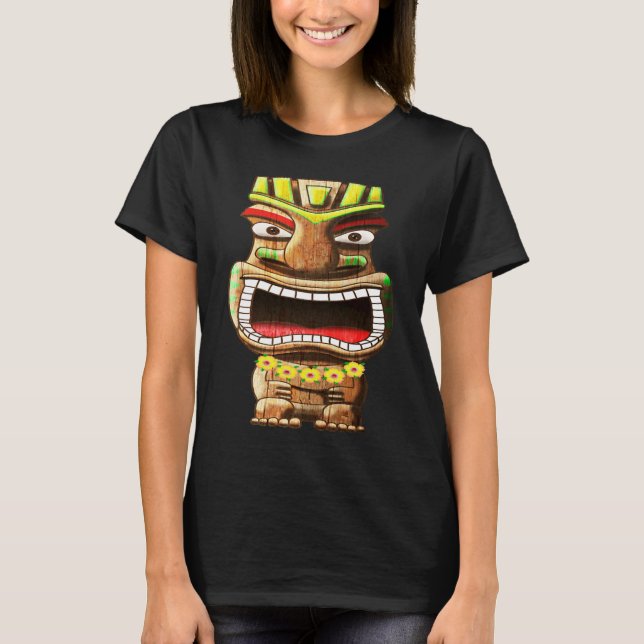 Hawaiian Polynesian Tiki Statue T-Shirt (Front)