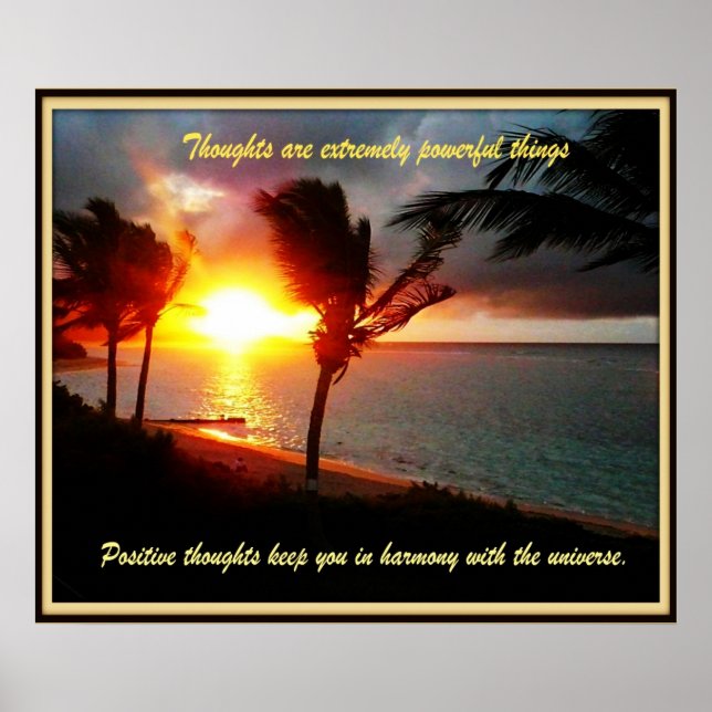 Hawaiian Positive thoughts Poster (Front)