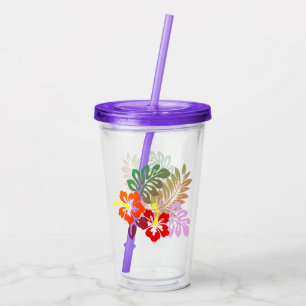 Hawaiian Print Acrylic Tumbler