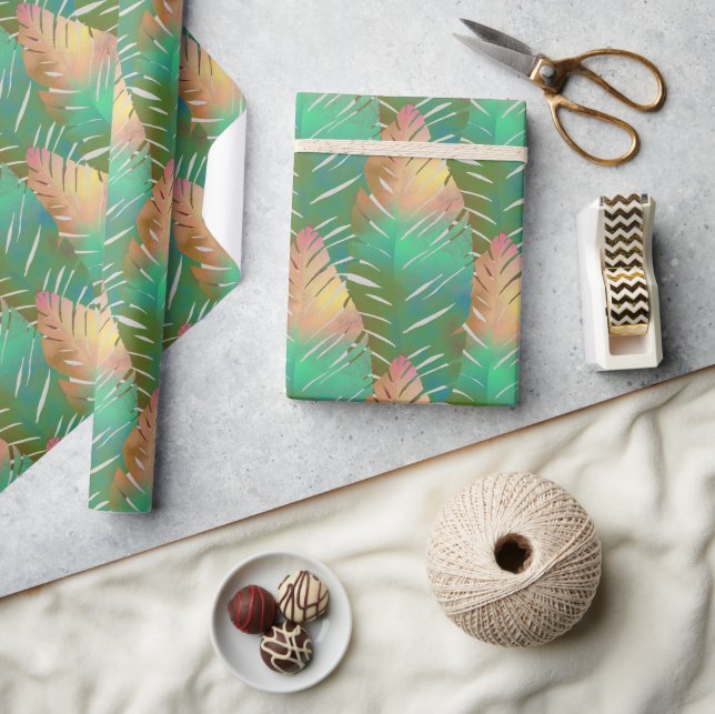 Hawaiian print banana leaf wrapping paper (Crafts)