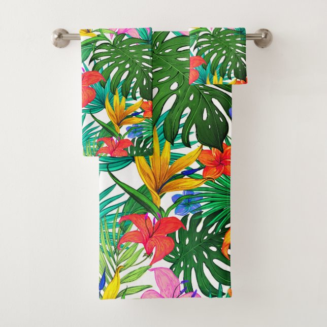 Hawaiian Print Bath Towel Set (Insitu)