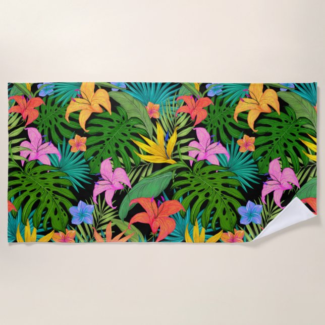 Hawaiian Print Beach Towel (Front)
