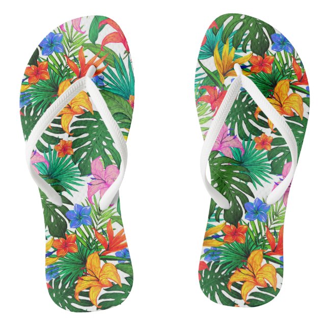 Hawaiian Print  Flip Flops (Footbed)