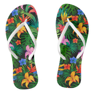 Hawaiian Print Flip Flops