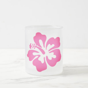 Hawaiian Print  Frosted Glass Coffee Mug